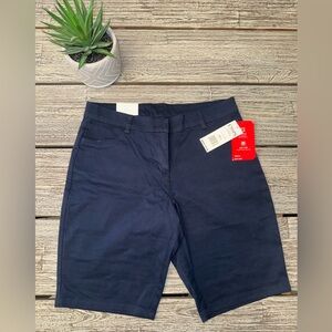 Boys CHAPS School Uniform Approved Stretch Easy Care Shorts, Navy Blue, Sz 9